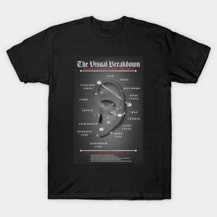 Ear Piercing Chart, Black And Red T-Shirt